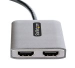 StarTech.com Adaptador USB-C a HDMI Doble - Hub MST USB Tipo C - Divisor Extensor de Monitor HDMI 4K 60Hz para Portátil - HDR - con Cable Incorporado Extra Largo - Solamente para Windows