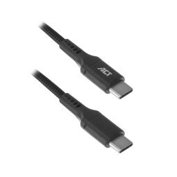 ACT USB 2.0 laad- en datakabel C male - C male 1 meter, nylon
