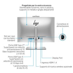 HP EliteOne 870 G9 Intel® Core™ i7 i7-13700 68,6 cm (27") 2560 x 1440 Pixel Touch screen PC All-in-one 16 GB DDR5-SDRAM 512 GB SSD Windows 11 Pro Wi-Fi 6E (802.11ax) Argento