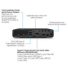 HP Elite Mini 800 G9 Intel® Core™ i7 i7-14700 16 Go DDR5-SDRAM 512 Go SSD Windows 11 Pro Mini PC Noir