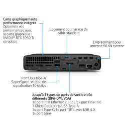 HP Elite Mini 800 G9 Intel® Core™ i7 i7-14700 16 Go DDR5-SDRAM 512 Go SSD Windows 11 Pro Mini PC Noir