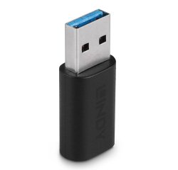 Lindy 41904 changeur de genre de câble USB 3.2 Type A USB 3.2 Type C Noir