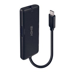 Lindy 43358 base para portátil y replicador de puertos Alámbrico USB 3.2 Gen 1 (3.1 Gen 1) Type-C Negro