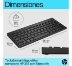 Teclado hp 355 multidispositivo bluetooth inalambrico color negro