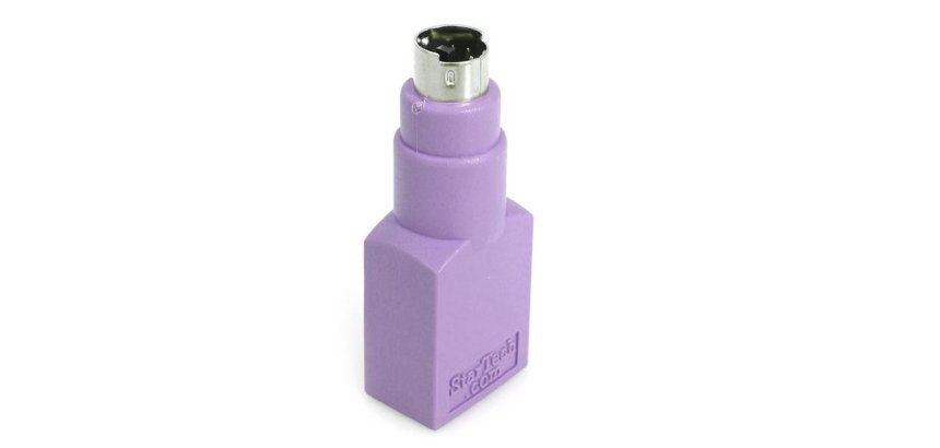 Adaptador Teclado USB a conector PS/2 PS2 MiniDIN - Hembra USB - Macho Mini-DIN, PS/2, USB A, Violeta