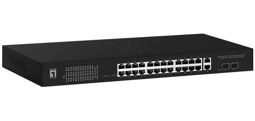 LevelOne GEP-2841 network switch Managed L2 Gigabit Ethernet (10/100/1000) Power over Ethernet (PoE) 1U Black