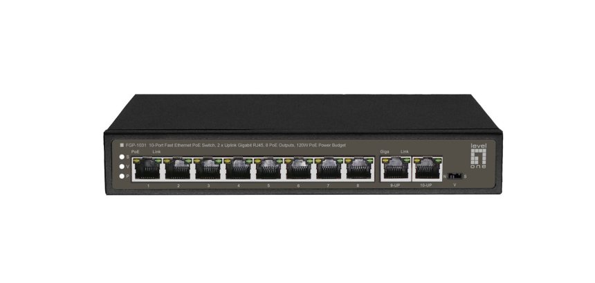 LevelOne FGP-1031 switch di rete Non gestito Gigabit Ethernet (10/100/1000) Supporto Power over Ethernet (PoE) Nero