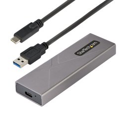 StarTech.com Boîtier Externe SSD M.2 NVMe/SATA - Boîtier Disque Dur SSD M.2 PCIe/SATA - Boîtier SSD M.2 - Boîtier pour SSD M.2 avec Câbles Hôtes USB-C et USB A - Boîtier M.2 NVMe Compatible 2230/2242/2260/2280