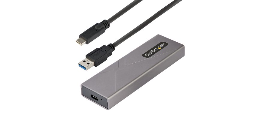 StarTech.com Boîtier Externe SSD M.2 NVMe/SATA - Boîtier Disque Dur SSD M.2 PCIe/SATA - Boîtier SSD M.2 - Boîtier pour SSD M.2 avec Câbles Hôtes USB-C et USB A - Boîtier M.2 NVMe Compatible 2230/2242/2260/2280