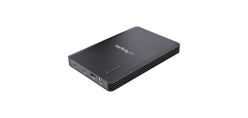 StarTech.com Boîtier SSD M.2 NVMe Thunderbolt 3 à 4 Baies - Boîtier Disque Dur Externe 1 DisplayPort vidéo et 2 Ports TB3 Downstream - Boîtier pour Disque Dur - Boîtier SSD Externe, 40Gbps, Alimentation 72W