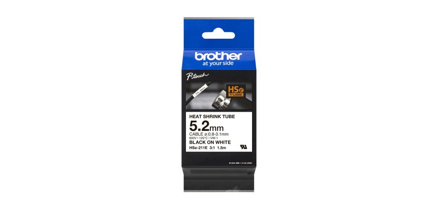 Brother HSE-211E label-making tape Black on white
