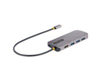 StarTech.com Adaptador Multipuertos USB C, de Vídeo HDMI de 4K y 60Hz, Hub USB-A 3.2 de 3 Puertos de 5Gbps, Entrega de Alimentación PD de 100W, GbE, Docking Station de Viajes