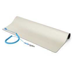 StarTech.com Tapis Antistatique ESD - Tapis de Bureau ESD Universel - Sous-couche pour Réparation d'Appareils Électroniques - Tapis de Travail avec Câble de Mise à la Terre Détachable, ANSI/ESD S 4.1, 60x120cm
