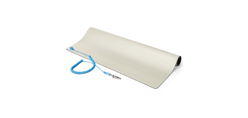 StarTech.com Tapis Antistatique ESD - Tapis de Bureau ESD Universel - Sous-couche pour Réparation d'Appareils Électroniques - Tapis de Travail avec Câble de Mise à la Terre Détachable, ANSI/ESD S 4.1, 60x120cm