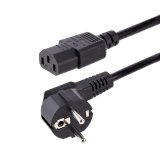 Startech.com 1m (3ft) computer power cord, 18awg, eu schuko to c13 power cord, 10a 250v, black replacement ac cord, tv/monitor power cable, 