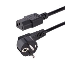 startechcom cable de 1m 3 pies de alimentacian para ordenador 18awg ue schuko a c13 250v 10a cable de corriente cable de fuente de alimentacian para ordenador
