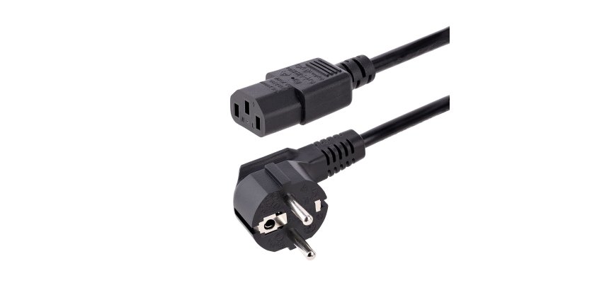 StarTech.com Cable de 1m (3 pies) de Alimentación para Ordenador, 18AWG, UE Schuko a C13, 250V 10A, Cable de Corriente, Cable de Fuente de Alimentación para Ordenador