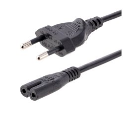 StarTech.com Cable de 2m de Alimentación para Ordenador Portátil o Impresora , UE a C7, 2,5A 250V, 18AWG, Cable de Repuesto para Portátil, Cable Cargador para Ordenador Portátil