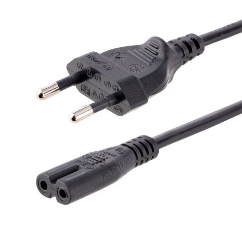 StarTech.com Cable de 2m de Alimentación para Ordenador Portátil o Impresora , UE a C7, 2,5A 250V, 18AWG, Cable de Repuesto para Portátil, Cable Cargador para Ordenador Portátil