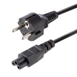 StarTech.com Cable de 3m de Alimentación de Repuesto para Ordenador Portátil, EU Schuko a C5, 2,5A 250V, 18AWG, para Cargador de Portátiles, Hoja de Trébol/Mickey Mouse