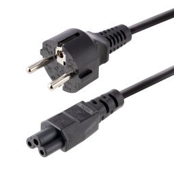 StarTech.com Cable de 3m de Alimentación de Repuesto para Ordenador Portátil, EU Schuko a C5, 2,5A 250V, 18AWG, para Cargador de Portátiles, Hoja de Trébol/Mickey Mouse