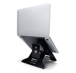R-Go Tools Soporte para portátil R-Go Riser Document, soporte ergonómico, plegable y ajustable con portadocumentos, negro