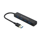 Conceptronic C4PUSB3 hub de interfaz USB 3.2 Gen 1 (3.1 Gen 1) Type-A 5000 Mbit/s Negro