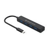 Conceptronic CTC4USB3 hub de interfaz USB 3.2 Gen 1 (3.1 Gen 1) Type-C 5000 Mbit/s Negro