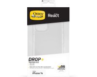 OtterBox Funda para iPhone 14 React,resistente a golpes y caídas,Ultra-fina, Protectora,Testada con los estándares Militares anticaídas,Antimicrobiana,Clear