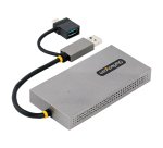 StarTech.com Adaptador de USB a HDMI Doble, USB A/C a 2 Pantallas HDMI (1x 4K30Hz, 1x 1080p), Dongle Integrado USB-A a C, Cable de 11cm, Adaptador USB 3.0 a HDMI, Windows y macOS