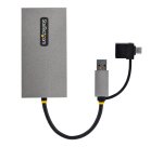 StarTech.com Adaptador de USB a HDMI Doble, USB A/C a 2 Pantallas HDMI (1x 4K30Hz, 1x 1080p), Dongle Integrado USB-A a C, Cable de 11cm, Adaptador USB 3.0 a HDMI, Windows y macOS