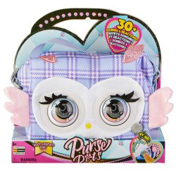 Purse Pets , Print Perfect Hoot Couture Owl, animale giocattolo e borsa interattiva con oltre 30 effetti sonori e reazioni, giocattoli per bambine dai 5 anni in su