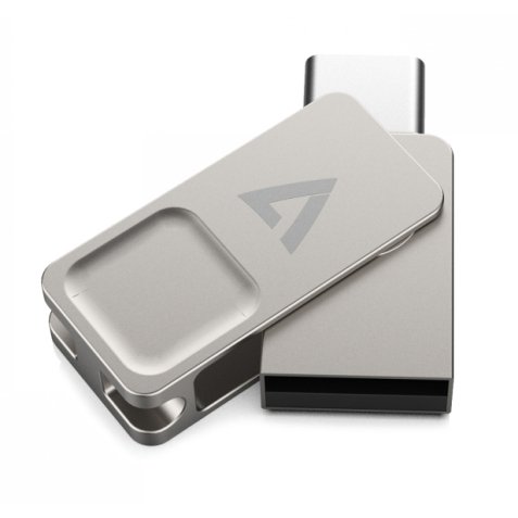 V7 VF3128GTC unidad flash USB 128 GB USB Type-A / USB Type-C 3.2 Gen 1 (3.1 Gen 1) Plata