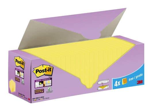 Blocs Post-it super Sticky jaune pastel