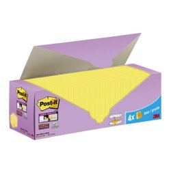 Pack de 24 blocs notes jaunes Super Sticky 76 x 76 mm - bloc de 90 feuilles dont 4 offerts.