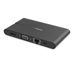 Replicador de Puertos USB-C para Portátiles - Docking Station USB Tipo C HDMI VGA GbE con Lector de Tarjetas SD - Win Mac