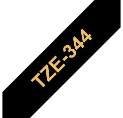 Brother TZE-344 ruban d'étiquette Or sur noir