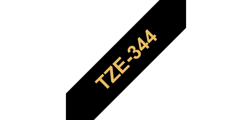 Brother TZE-344 ruban d'étiquette Or sur noir