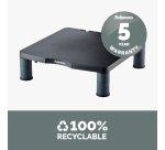 Fellowes Computer Monitor Stand with 3 Height Adjustments - Standard Monitor Riser with Cable Management - Ergonomic Adjustable Monitor Stand for Computers - Max Weight 27KG/Max Size 21" - Graphite