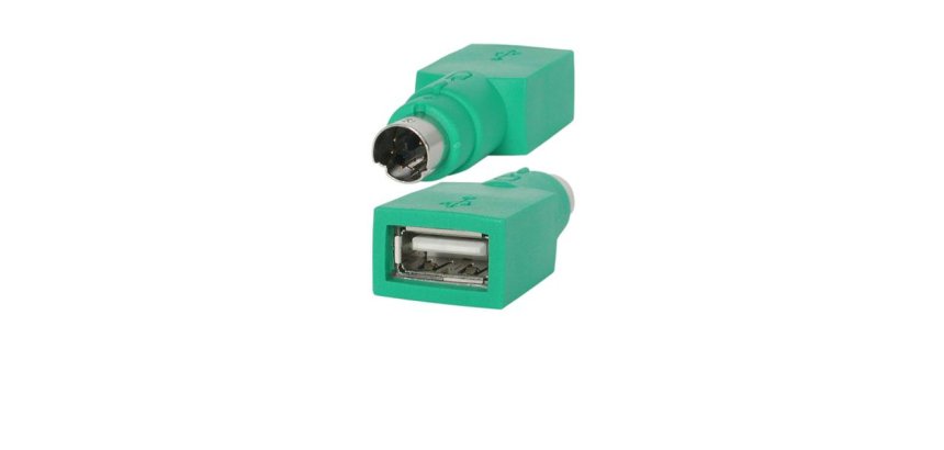 Conector ratón USB to PS2 Mouse Adapter, Verde