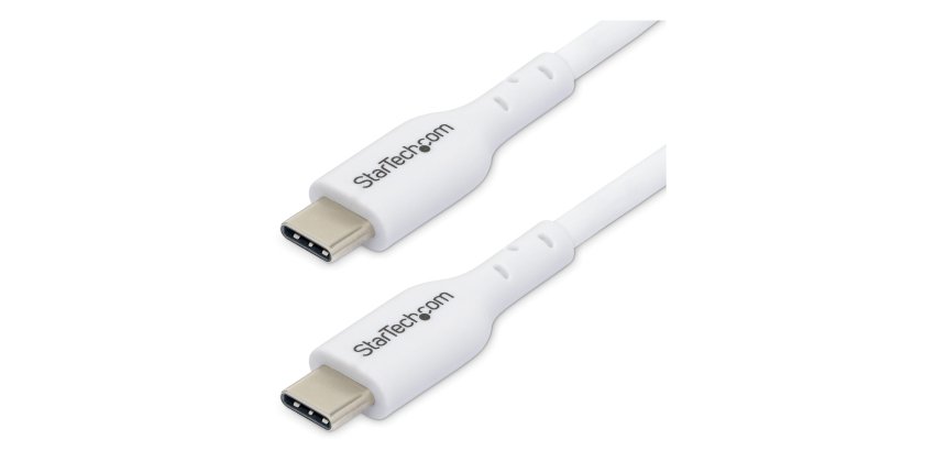 StarTech.com Cable de Carga USB-C Blanco de 2m - Cable UCB Tipo C de Carga para Ordenador Portátil - PD de 60W 3A - Cable de Transferencia de Datos USB 2.0 - Macho a Macho