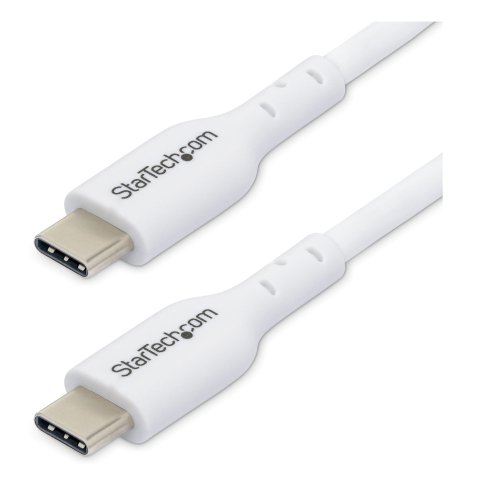 StarTech.com Câble de Charge USB-C de 1m, Charge et Synchronisation, 60W (3A) PD, Câble de Charge USB 2.0 pour Ordinateur Portable - Cordon de Charge USB C Blanc