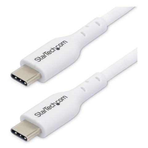 StarTech.com Cable de Carga USB-C Blanco de 1m - Cable UCB Tipo C de Carga para Ordenador Portátil - PD de 60W 3A - Cable de Transferencia de Datos USB 2.0 - Macho a Macho