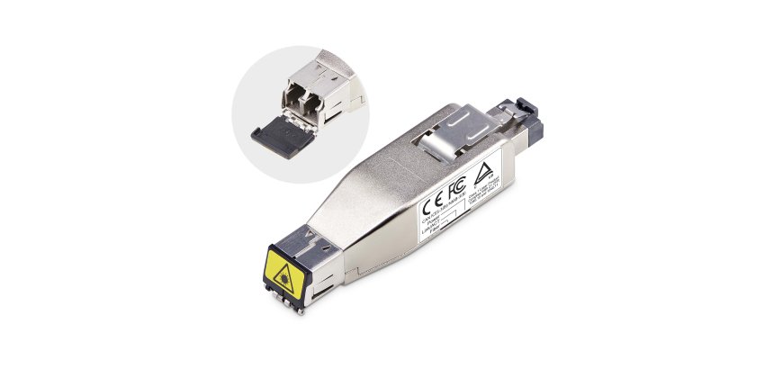 StarTech.com Convertisseur de Média Ethernet Gigabit Fibre vers RJ45, Optique Monomode 10km/Multimode 800m, Alimentation PoE, Design Compact, Boîtier Métallique, Micro Mini, TAA