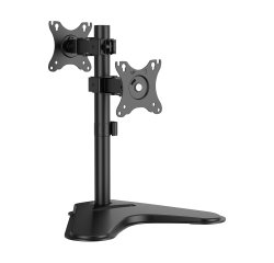 AISENS Soporte de Mesa Eco Inclinable y Rotable para 2 Monitores/POS 8kg de 17"-32", Negro