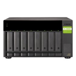 QNAP TL-D800C Boîtier de disques de stockage Boîtier disque dur/SSD Noir, Gris 2.5/3.5"