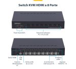 StarTech.com KVM Switch HDMI a 8 Porte con Kit Rack da 1U, 4K 60Hz HDMI 2.0, hub USB a 4 Porte, Commutazione con Tasti a Scelta Rapida, Indipendente dal SO, TAA