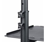StarTech.com Mobile Projector and Laptop Stand/Cart - Heavy Duty Portable Projector Stand (2 Shelves, hold 22lb/10kg each) - Height Adjustable Rolling Presentation Cart w/Lockable Wheels