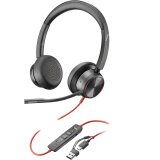 POLY Auriculares estéreo Blackwire 8225 USB-C + Adaptador USB-C/A