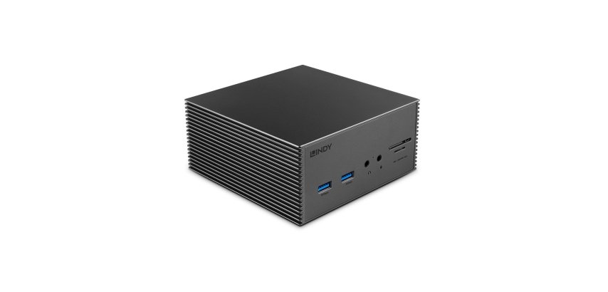 Lindy 43378 base para portátil y replicador de puertos Alámbrico USB 3.2 Gen 2 (3.1 Gen 2) Type-C Gris